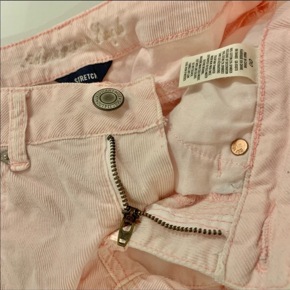 🍒2/20$ AMERICAN EAGLE Fine Corduroy Shorts Light Pink - Picture 5 of 7